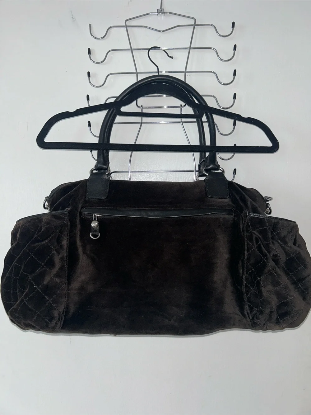 Juicy Couture Baby Y2k Luxury Vintage Brown Velour Velvet Duffel Diaper Bag